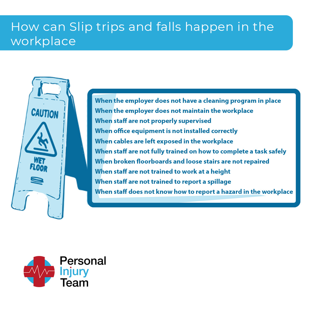 slip, trip or fall happen in the workplace